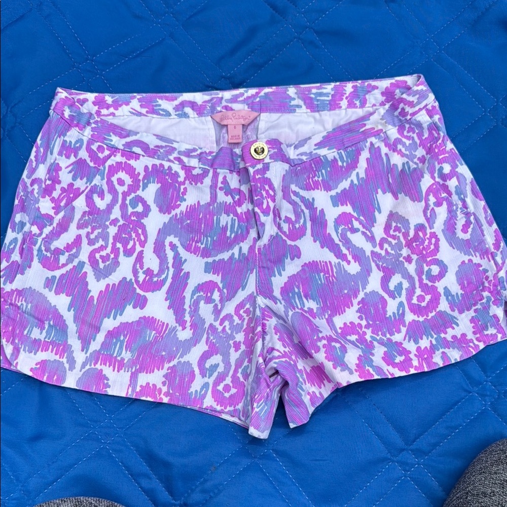 Lilly Pulitzer Purple and White High Waist Shorts